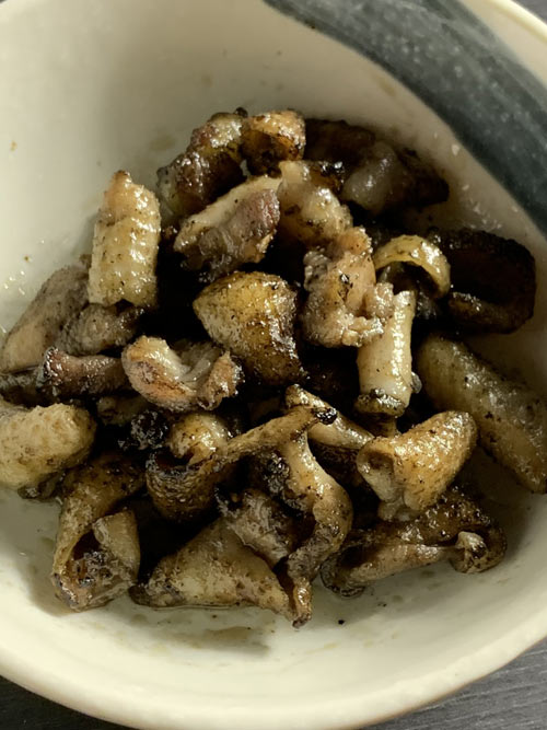 地鶏皮塩焼き